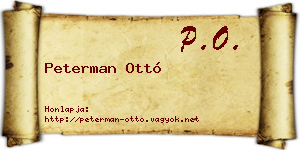 Peterman Ottó névjegykártya